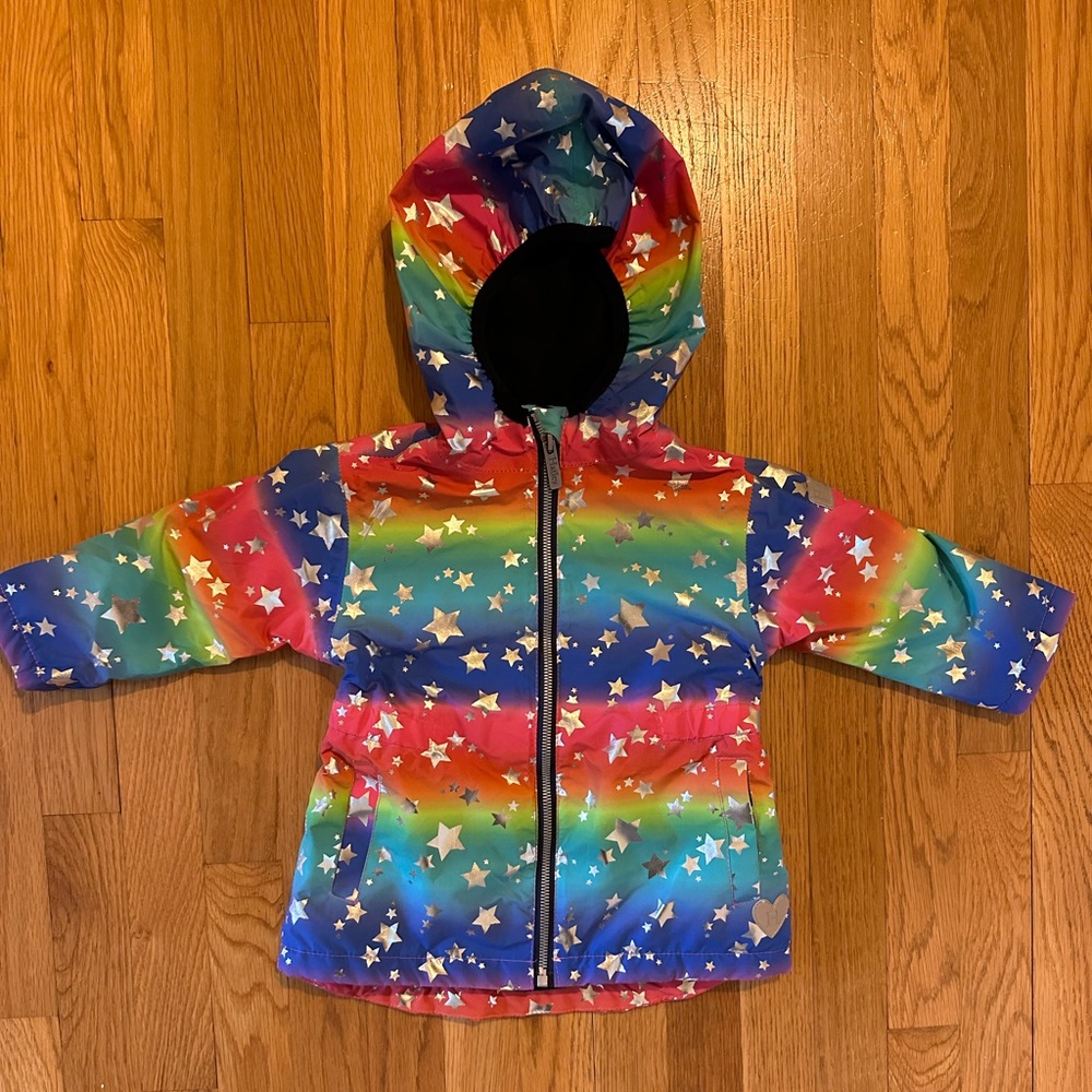 Hatley rainbow & star girls 2T Raincoat NWT